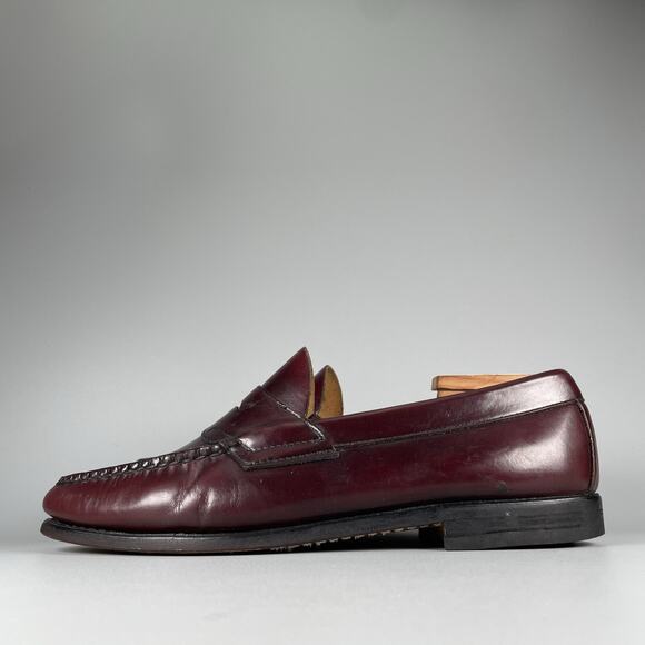 G.H. Bass Men’s Size 9 W Oxblood Red Leather Penny Loafers Dress Shoe Casual GUC - Picture 1 of 9
